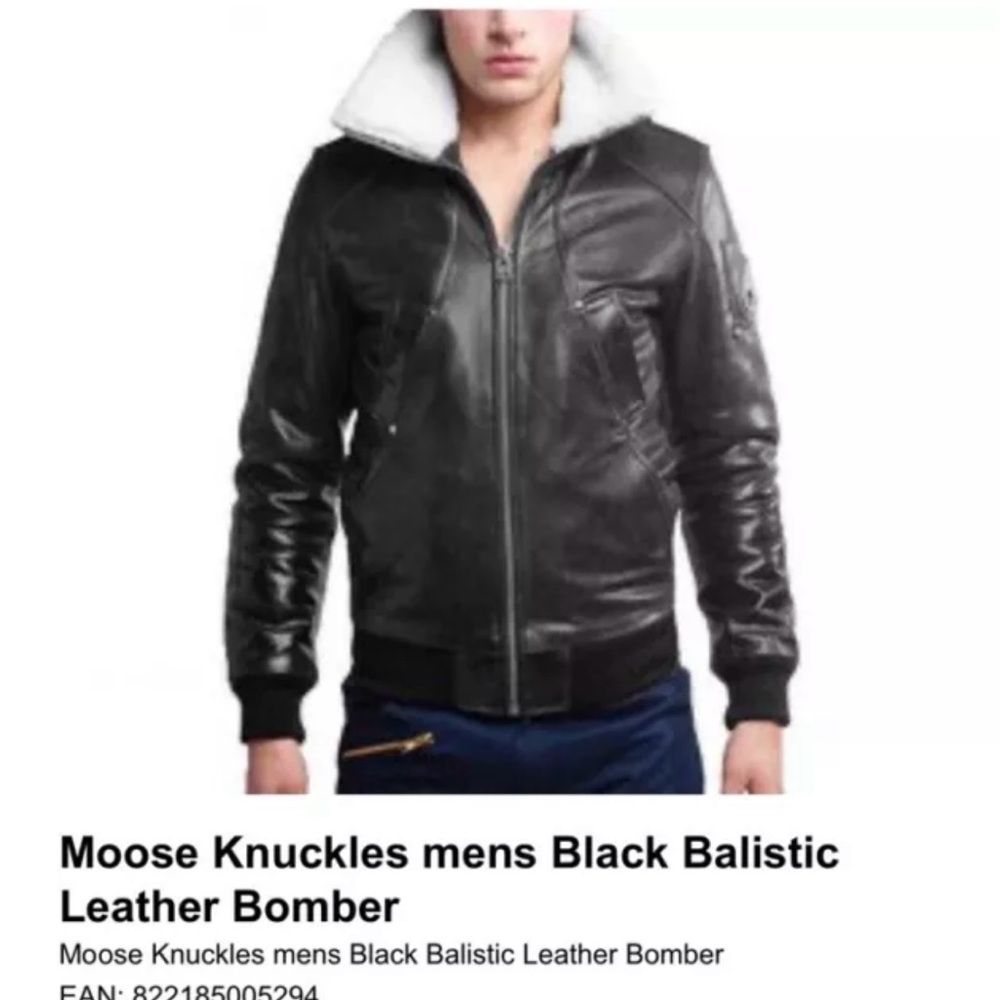 NWT Moose Knuckle Antique Ballist Black Leather
Bomber Jacket Medium $695 MSRP